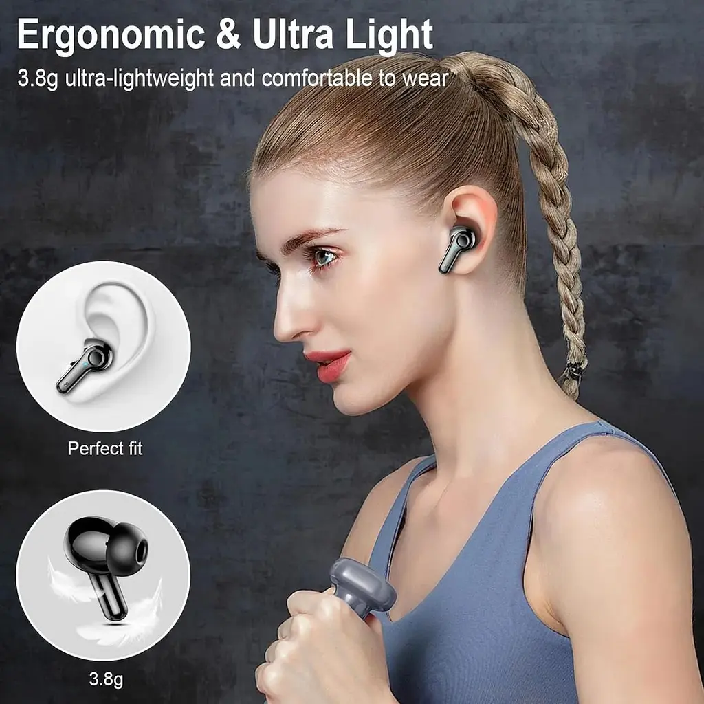 Бездротові навушники Owmsic Bluetooth 5.3 з 4 мікрофонами та шумозаглушенням ENC - фото 4