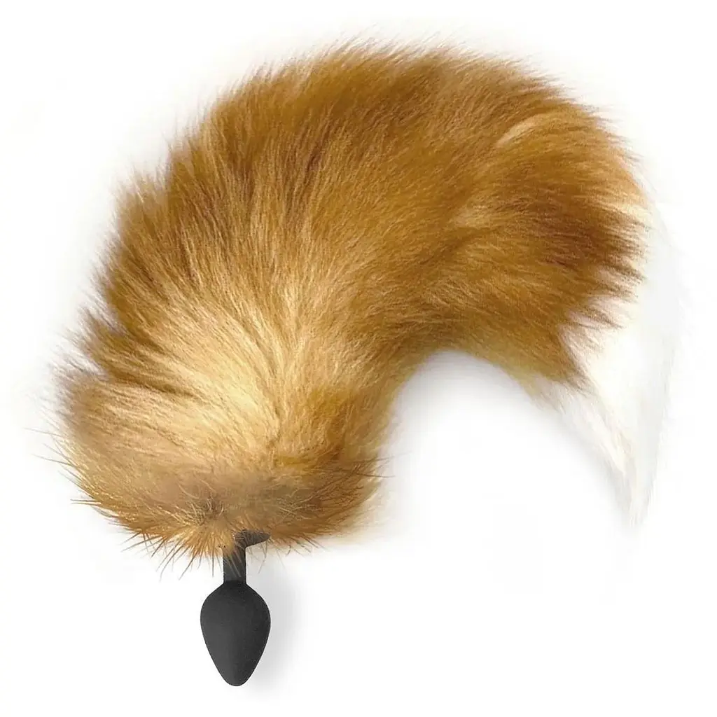 Силиконовая анальная пробка с хвостом из натурального меха Art of Sex size M Red Fox fox - фото 2