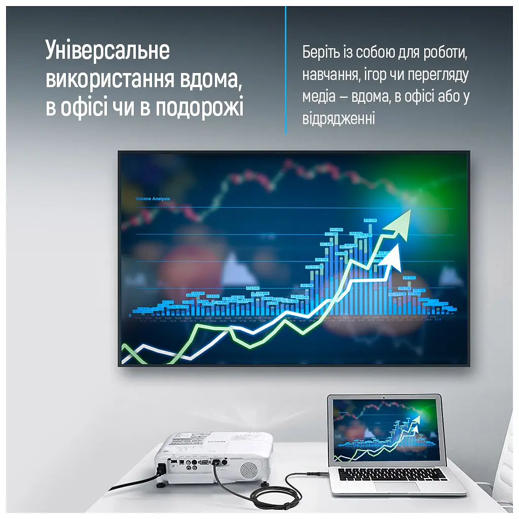 Кабель мультимедійний USB-C to HDMI M 2.0m 4K60Hz black ColorWay (CW-CBCHD077-BK) - фото 2