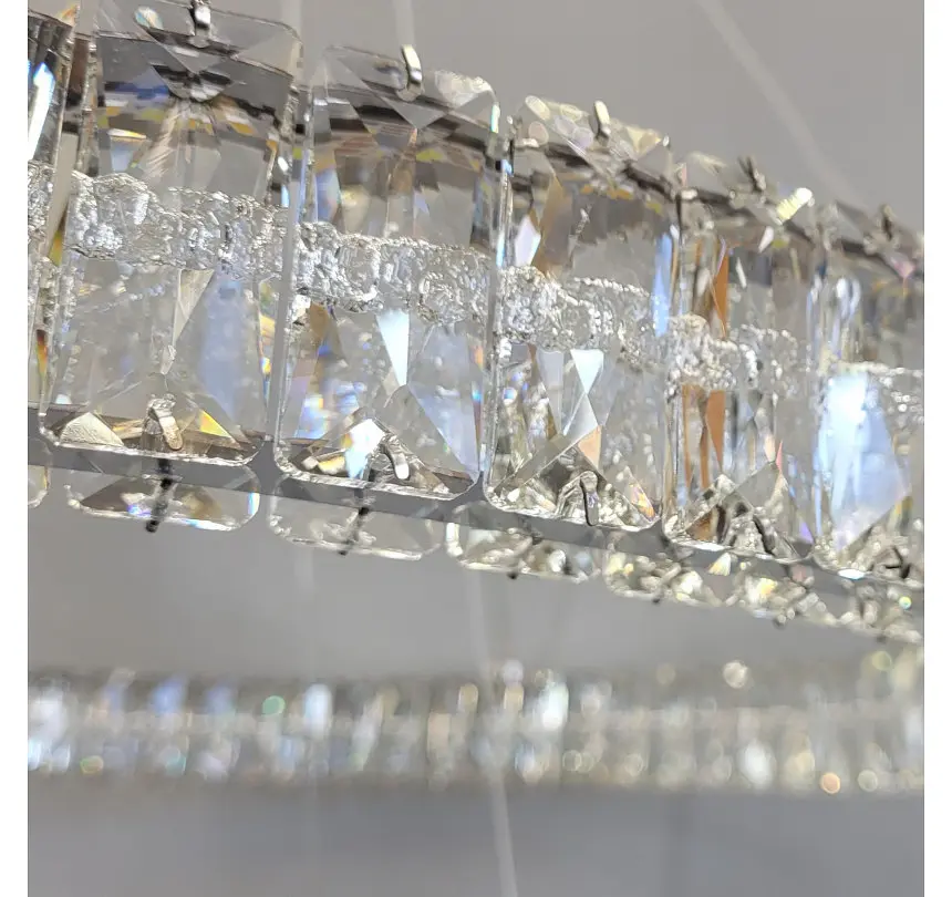 Двоярусна хромована кришталева LED люстра-кільця Artlight 8219-70+50CH - фото 6