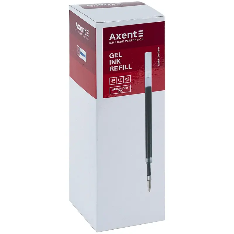 Стержень гелевий Axent Quick-dry ink 1126 0.5 мм 111 мм синій упаковка 20 шт. (AGR1126-02-A) - фото 3