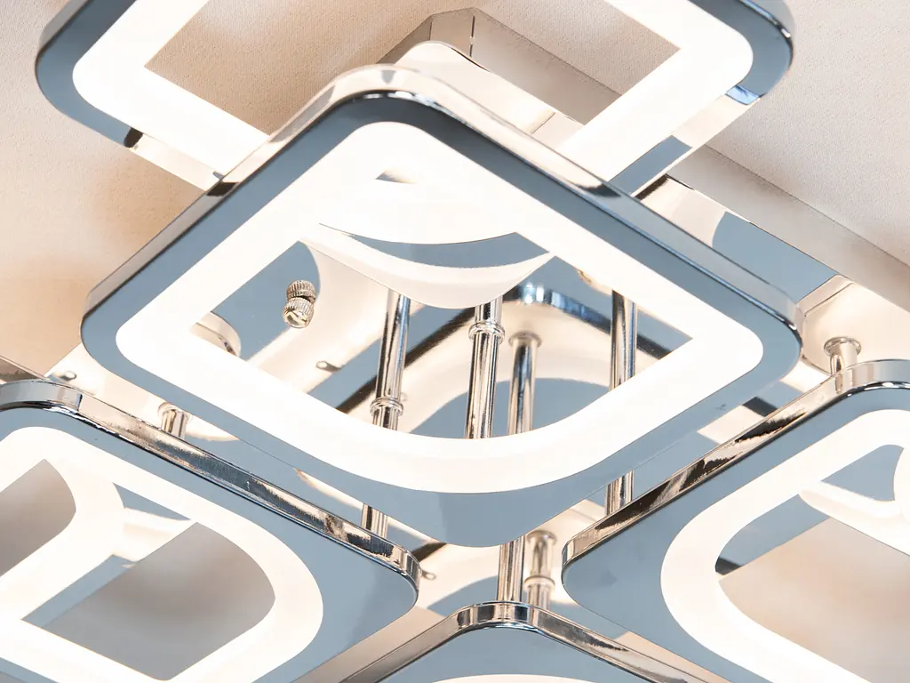 Светодиодная люстра смарт светильник с ИК пультом, 115W, хром - фото 4