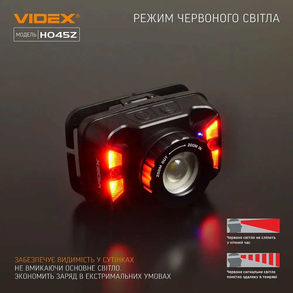 Налобний світлодіодний ліхтарик Videx 270Lm 5000K (VLF-H045Z) - фото 9