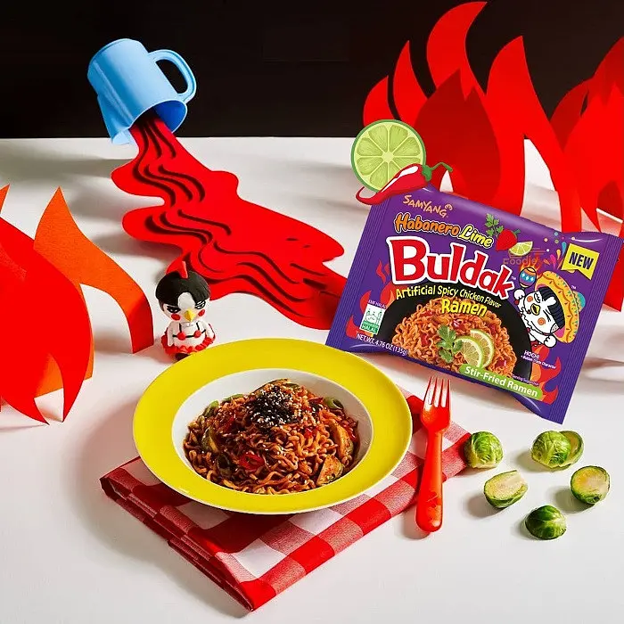 Локшина швидкого приготування Samyang Buldak Habanero Lime Flavour Instant Noodles 135г - фото 7