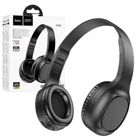 Наушники Bluetooth Hoco W46 накладные черные - фото 3