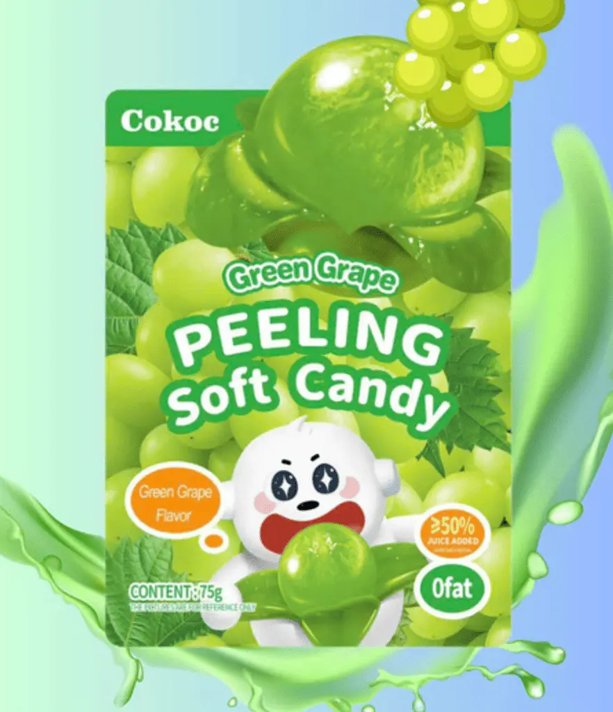 Желейні цукерки Cokoc Peeling Soft Candy Green Grape 75г - фото 2