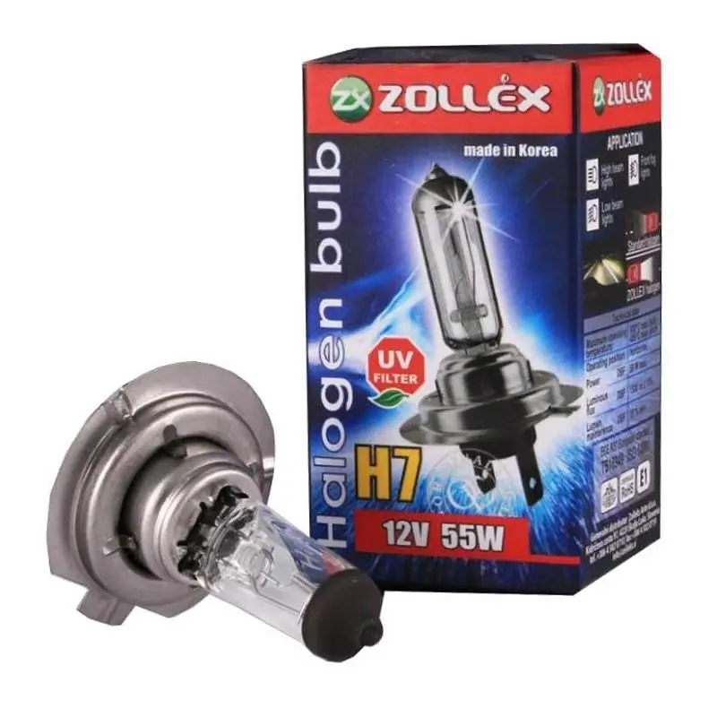 Автолампа Zollex Галоген УФ-фільтр 9624 (PX26d, Н7, 2800K, 12V, 55W)