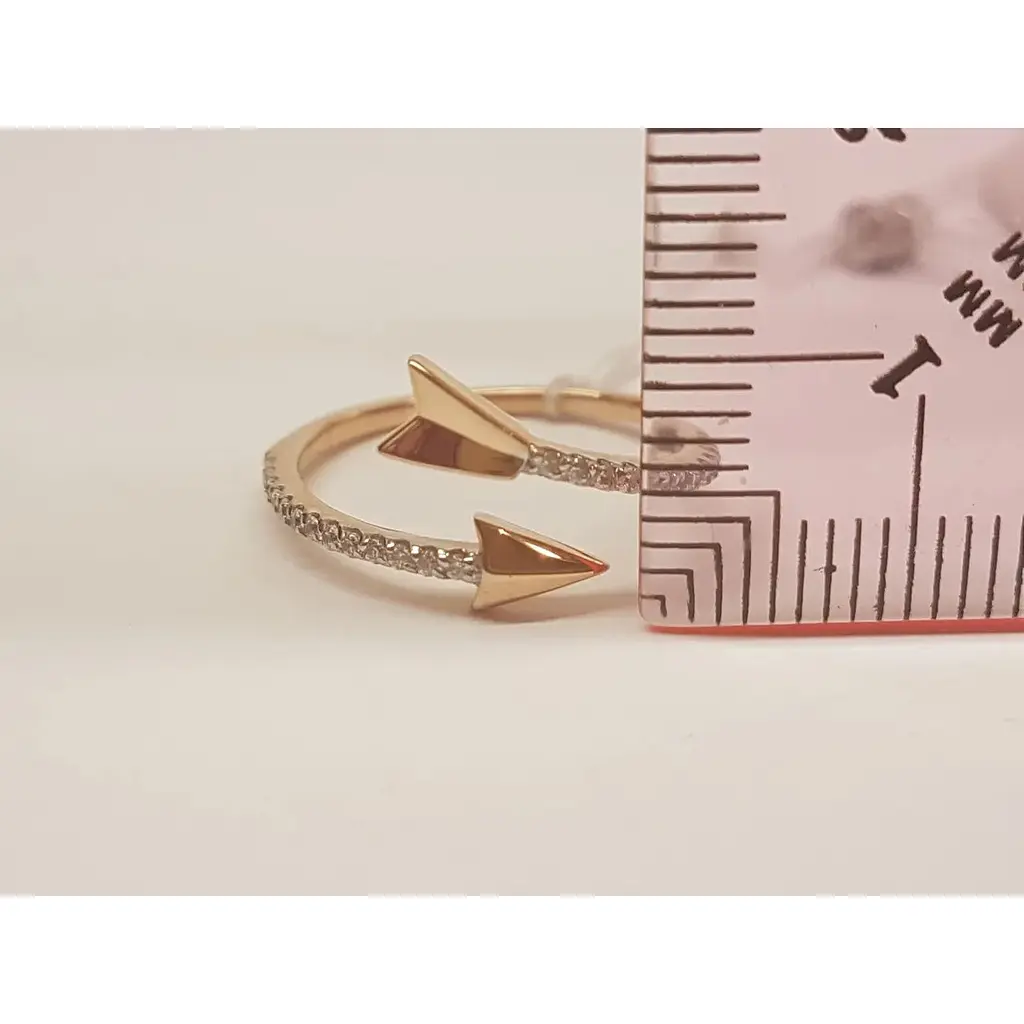 Золоте незамкнене кільце Харківська ювелірна фабрика Сьріла з фіанітами. 700086-Рр 17,5 - фото 6