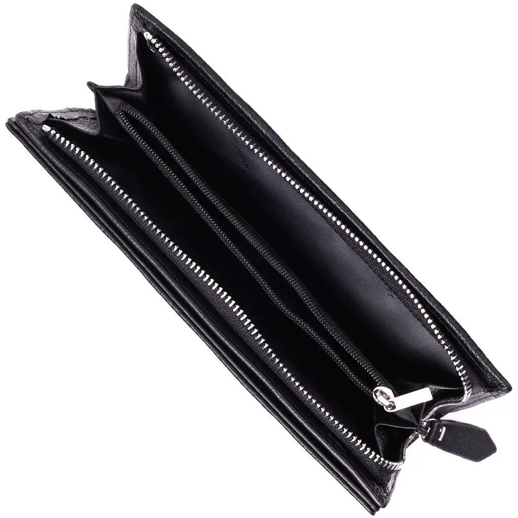 Вертикальний гаманець-клатч унісекс із натуральної шкіри ST Leather 22532 чорний - фото 10