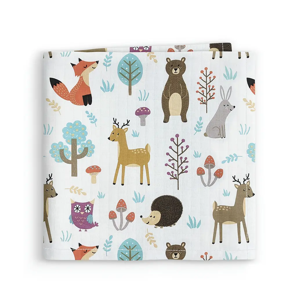 Муслінові пелюшки 110x150 COLORFUL ANIMALS COSAS (4822052435137)