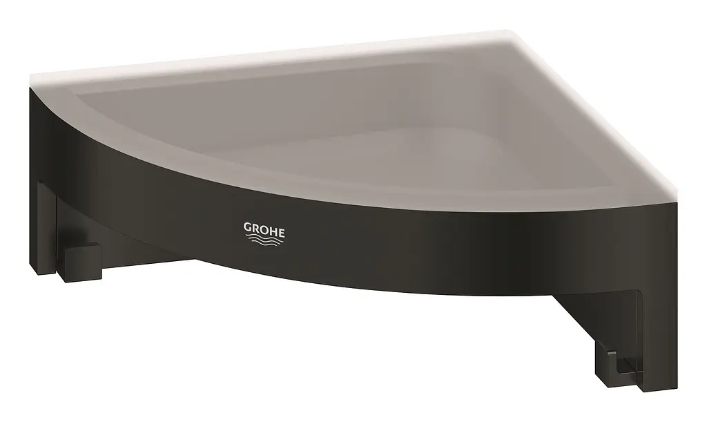 Полиця для душу кутова з утримувачем Grohe QuickFix Start Cube 411062430, Чорний матовий - фото 2