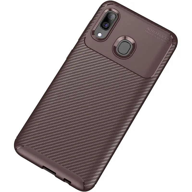 Чохол-накладка Toto TPU Carbon Fiber 1.5 mm Case Samsung Galaxy A40 Coffee - фото 2