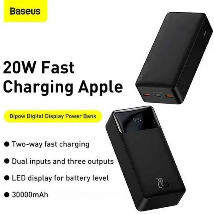 Портативна батарея Baseus Bipow Digital Display 30000 mAh 20W PPDML-N01 Black - фото 5