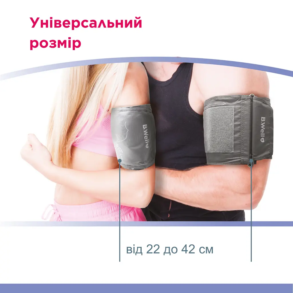 PRO-33 Вимірювач артеріального тиску B.Well манжета розміру M з чохлом - фото 5