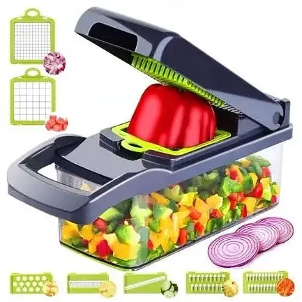 Мультислайсер 14 в 1 KitchenAid Kitchen Ideas Veggie Slicer HA-347 ручна багатофункціональна овочерізка з контейнером - фото 2