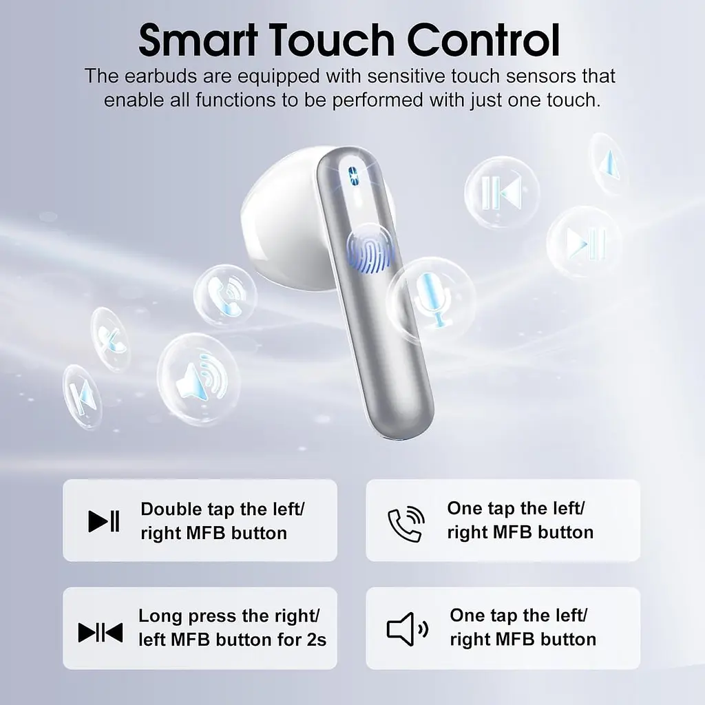 Bluetooth навушники 5.4 з ENC, LED-дисплеєм, захистом IP7 та до 40 год роботи - фото 4