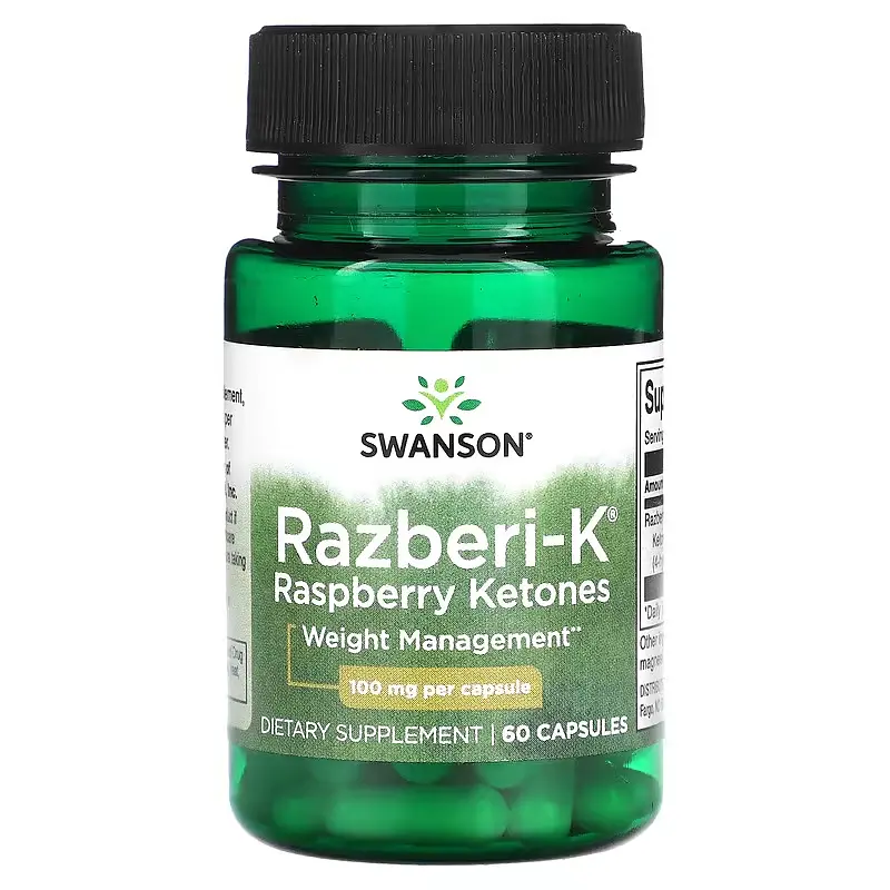 Кетони Малини Razberi-K Raspberry Ketones 100 мг - 60 капсул