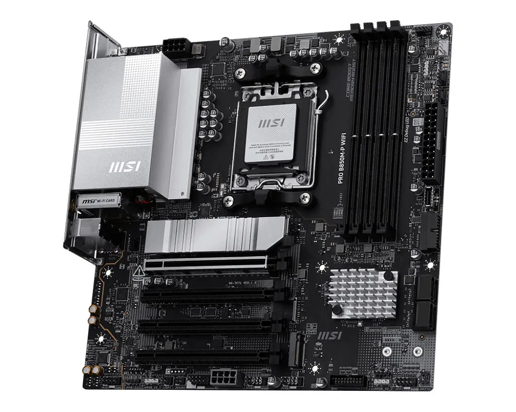 MSI Материнська плата PRO B850M-P WIFI sAM5 B850 4xDDR5 M.2 HDMI DP WiFi BT mATX - фото 4