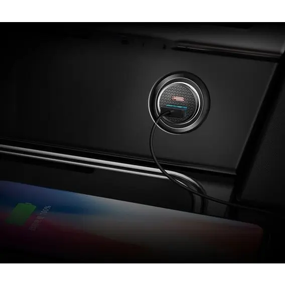 Автомобільний зарядний пристрій Baseus Circular Plastic PD3.0 QC 4.0 + 30W USB + Type-C Black [CCALL-YS01] [67977] - фото 4