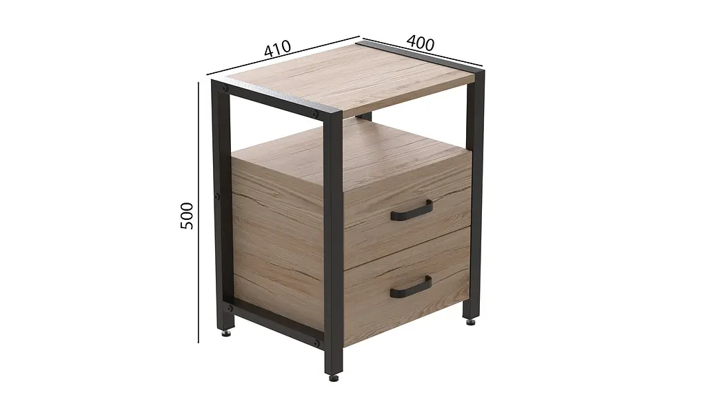Тумба универсальная Ferrum-decor Вивьен 2/2 50x41x40 черный ДСП Дуб Сан-Марино 16мм (FRD-104157) - фото 6