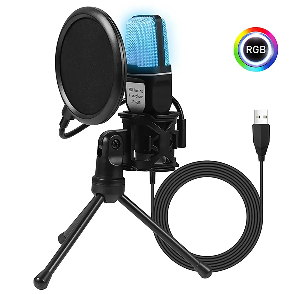 Конденсаторний мікрофон Yanmai SF666R USB з RGB-підсвічуванням - фото 2