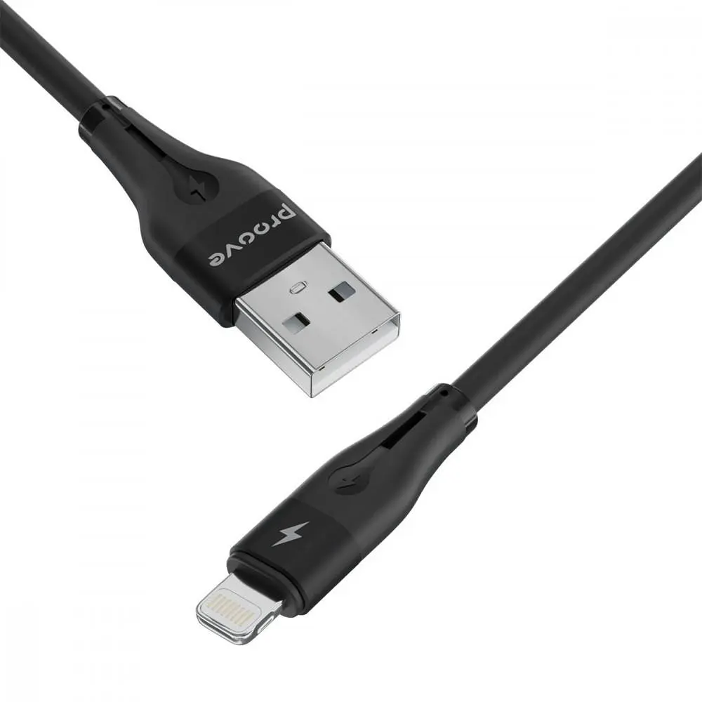 Кабель Proove Soft Silicone USB to Lightning 2.4A (1m) black - фото 3