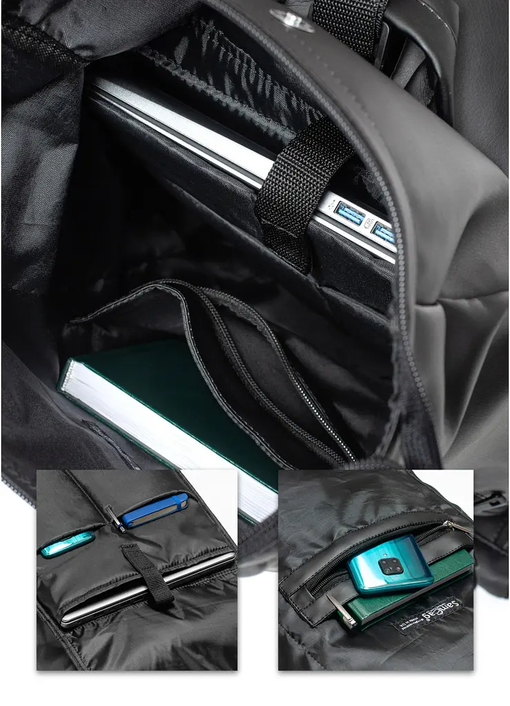 Чоловічий рюкзак Sambag RollTop Milton чорний 41 х 30 х 16 см (24251001m) - фото 8