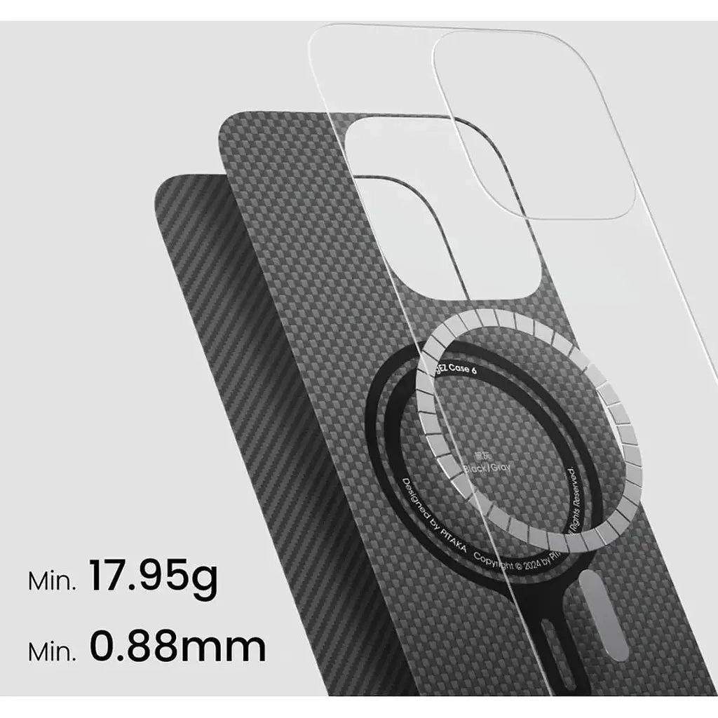 Чохол Pitaka Ultra-Slim Twill 600D для Apple iPhone 16 Pro Max Black/Grey (KI1601PMA) [121126] - фото 3