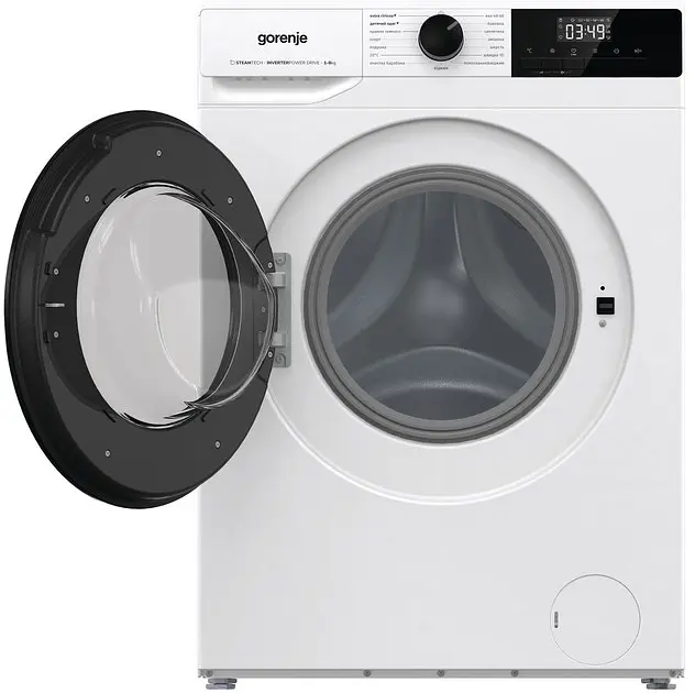 Пральна машина Gorenje фронтальна 8 кг 1400 A+++ 55 см дисплей пара інвертор білий - фото 4