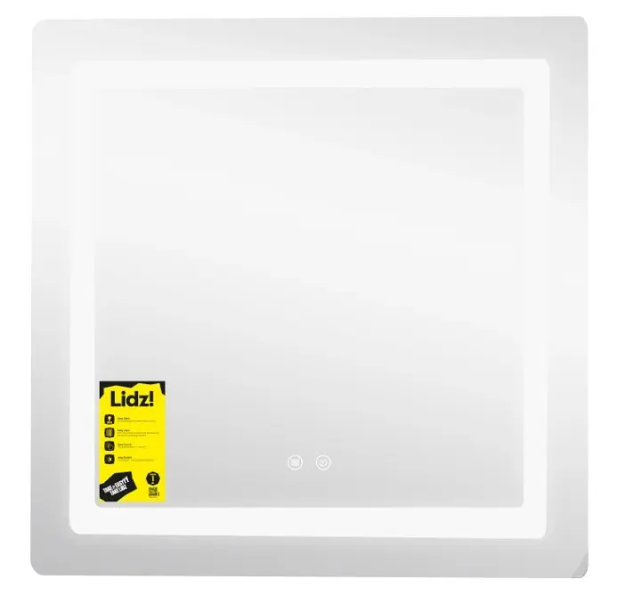 Дзеркало Lidz Kubis (KU2) 700х700 мм, прямокутне, з LED-підсвічуванням Touch LDKU70070049288 - фото 3