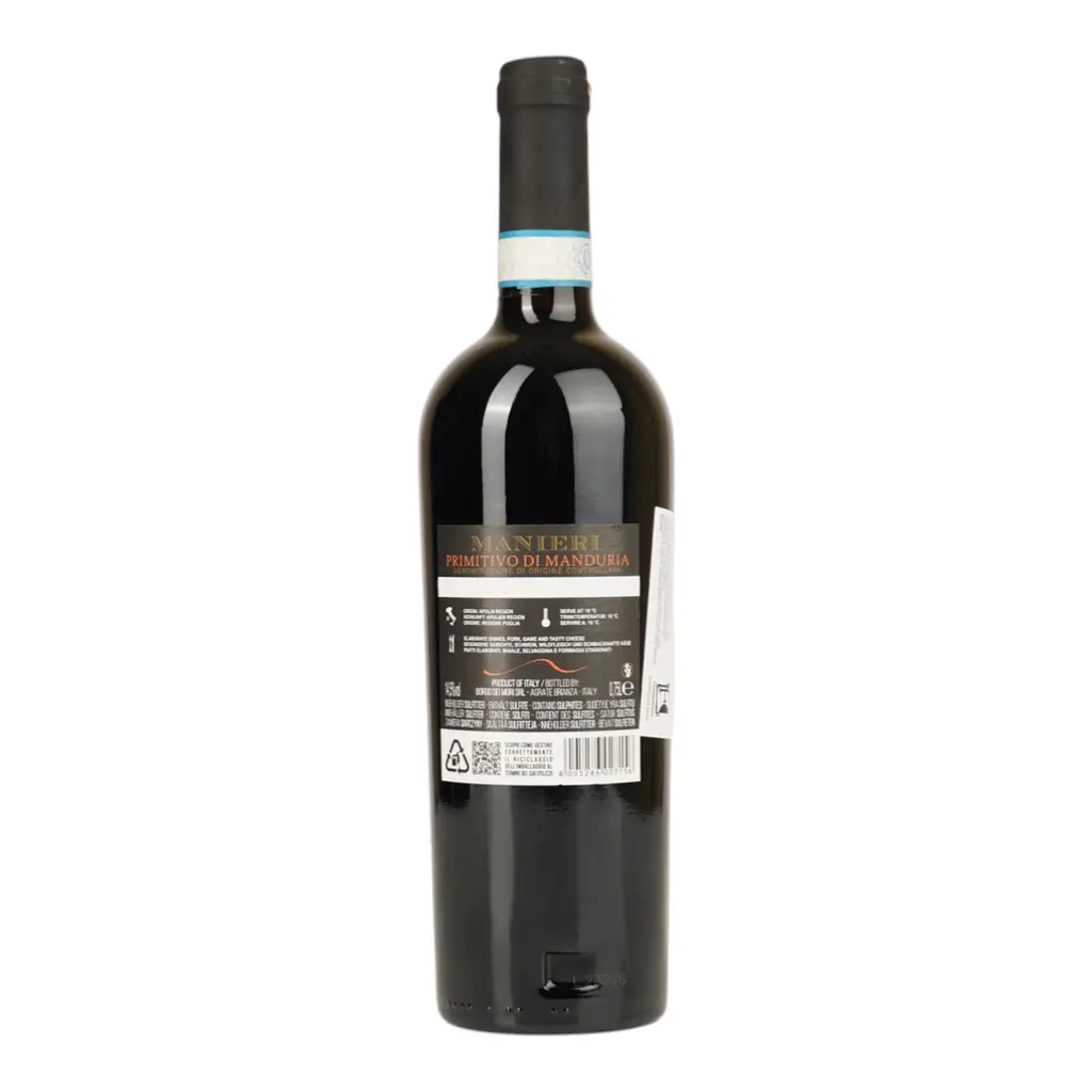 Вино Manieri Primitivo di Manduria, красное, сухое, 0.75 л - фото 2