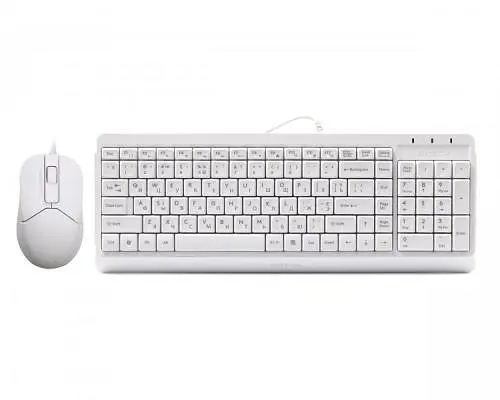 Комплект A4Tech Fstyler Sleek Multimedia Comfort F1512, білий, клавіатура+миша, USB