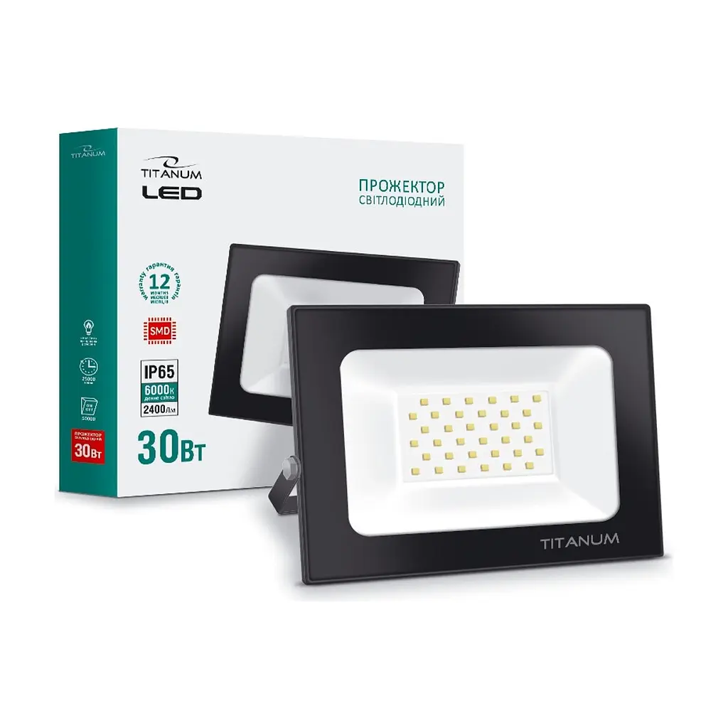 Прожектор TITANUM LED 30W 6000K TLF306 220V (TLF306) - фото 2