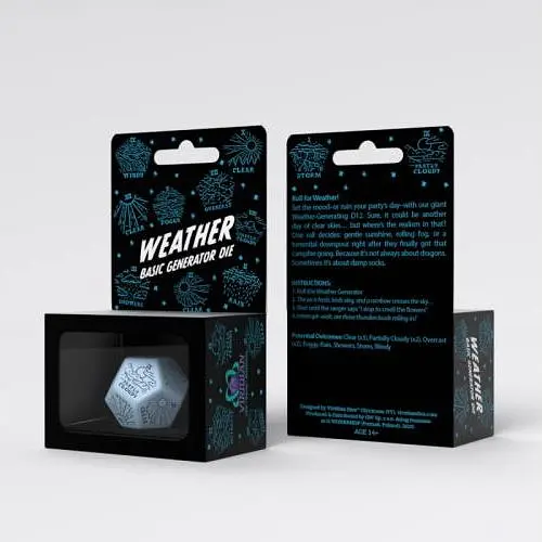 Кубик Q-Workshop  Weather Generator Die: Blue&Black (12VWTG02) - фото 2
