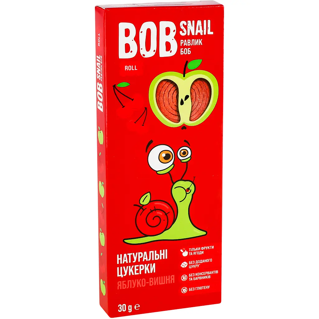 Фруктові яблучно-вишневі цукерки Bob Snail 30 г - фото 2