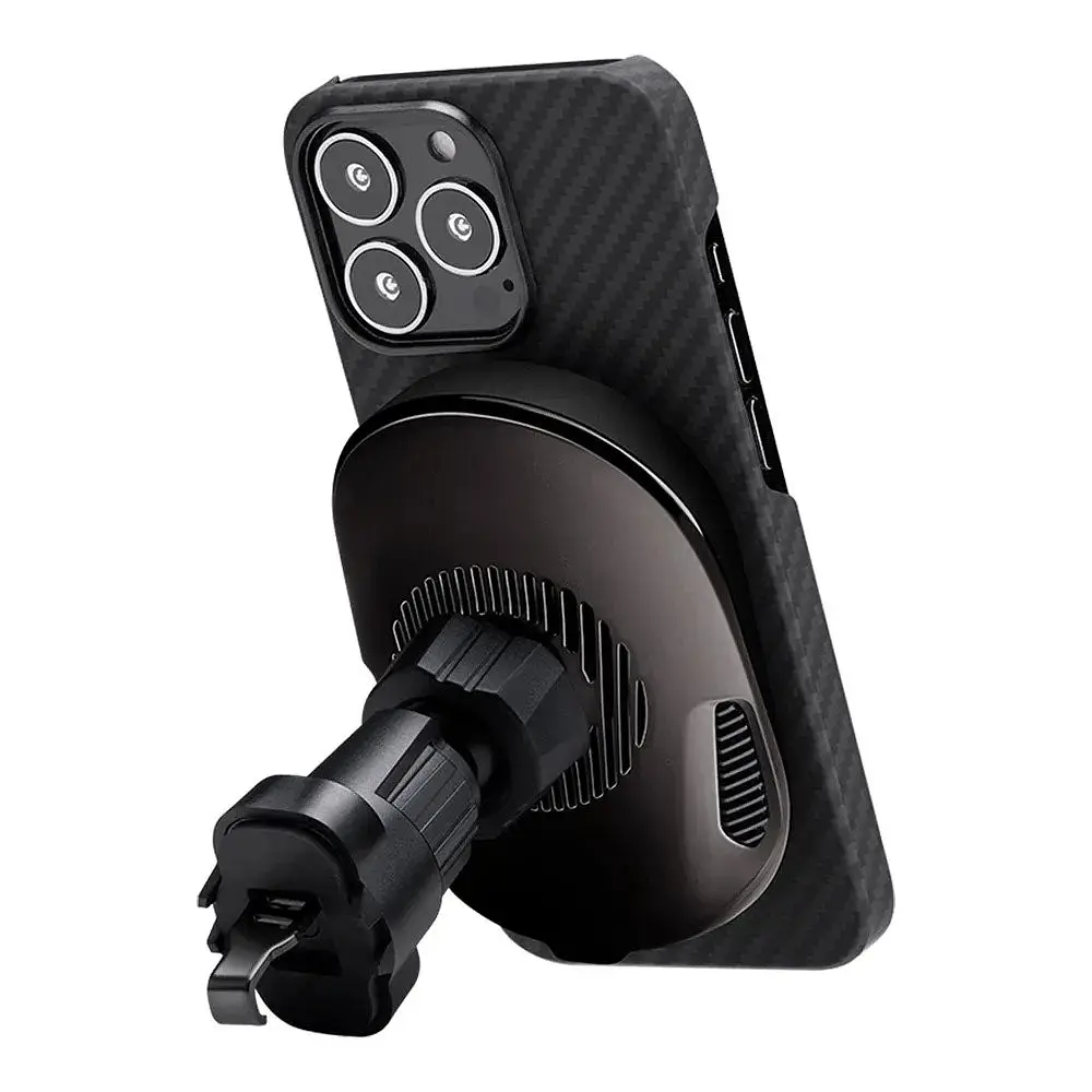 Автомобільний утримувач із бездротовою зарядкою Pitaka MagEZ Car Mount Pro Car Vent Black (CM4001Q) - фото 2