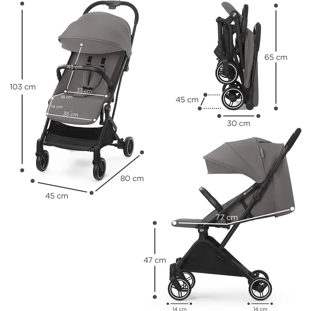 Прогулянкова коляска Kinderkraft Indy 2 Cozy Grey сіра (00-00305095) - фото 7