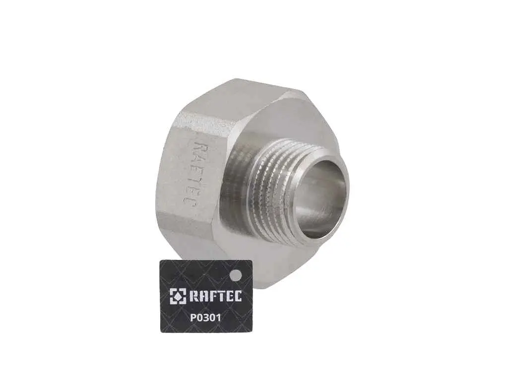 Перехідник RAFTEC 1"В - 1/2"З ВЗ, DN25х15, нікель, P0301 - фото 3
