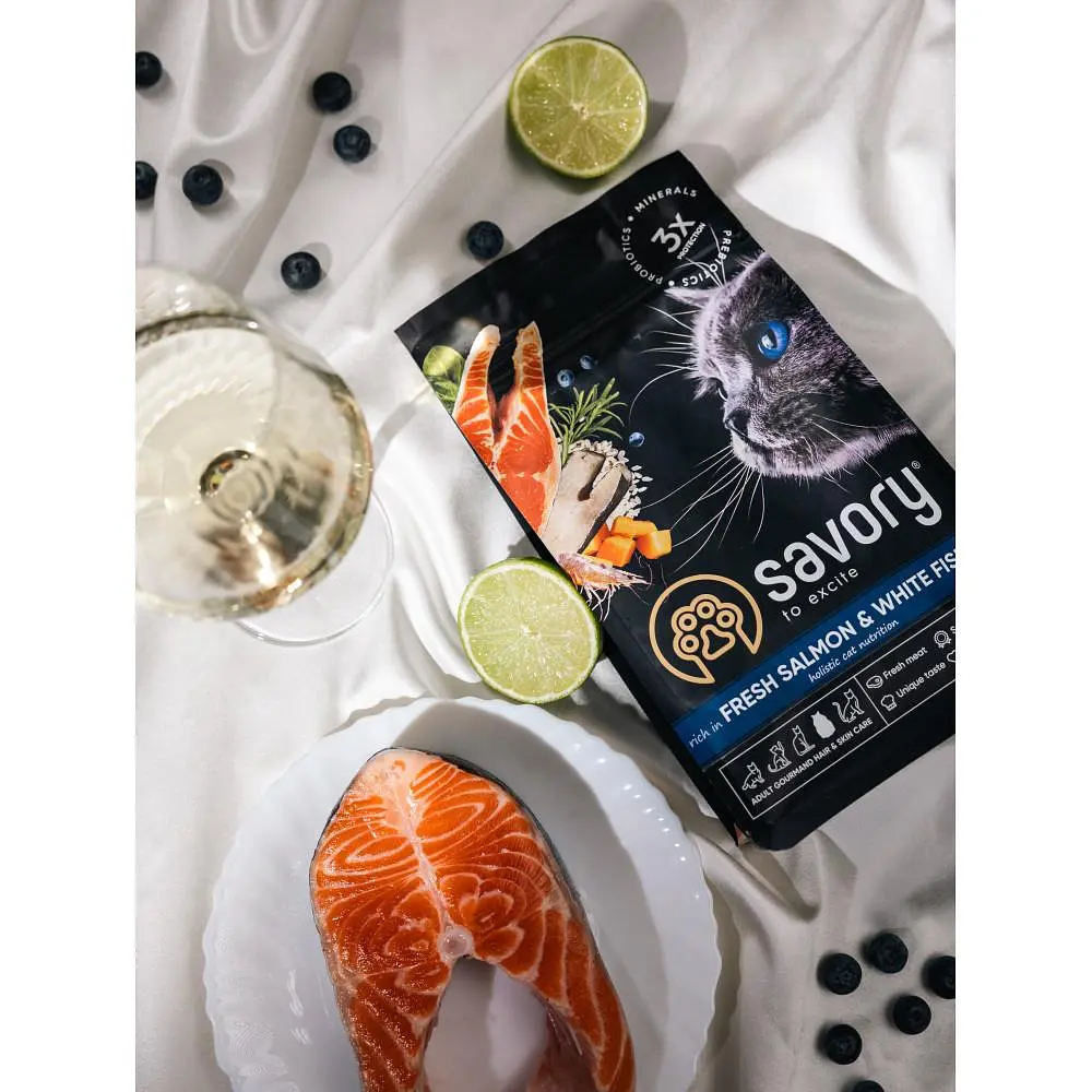 Сухий корм Savory Adult Gourmand Fresh Salmon & White Fish 0,4 кг для довгошерстих кішок (лосось) - фото 6