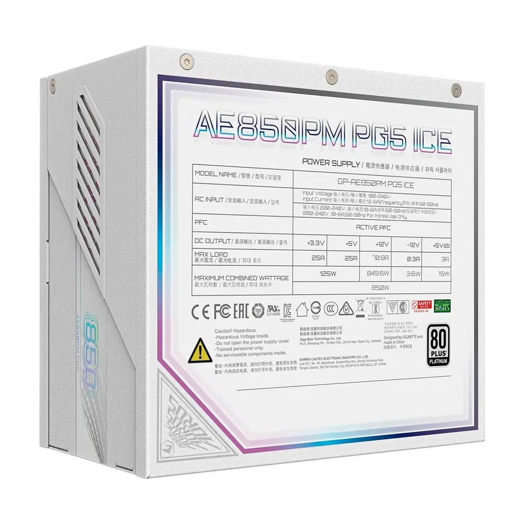 Блок живлення GIGABYTE 850W (GP-AE850PM PG5 ICE) - фото 2