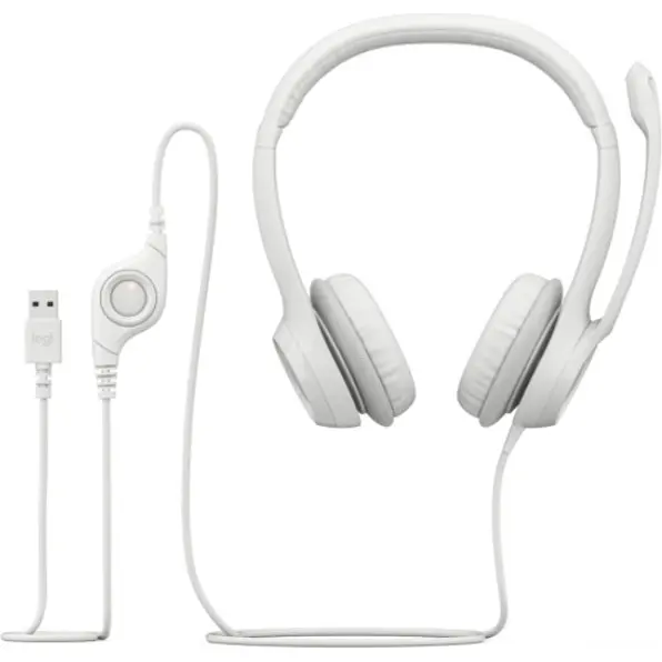 Навушники з мікрофоном Logitech H390 USB White (981-001286) - фото 5