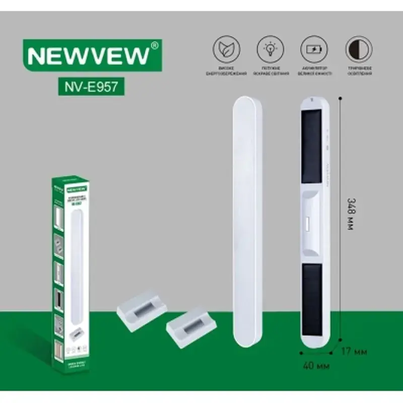 Кемпінговий ліхтар NEWVEW NV-E957 із сонячною панеллю, 1200mAh, White (NWVW-NV-E957-WH) - фото 5