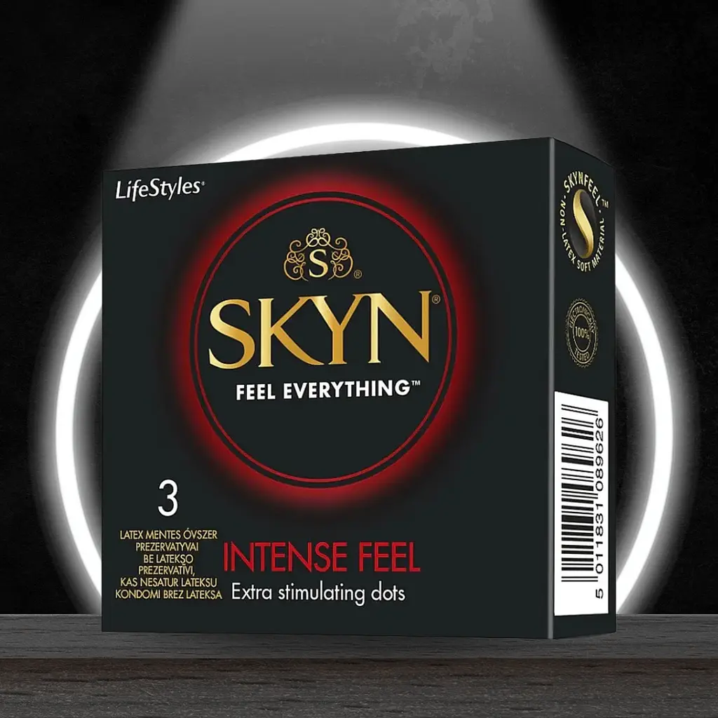 Презервативи Skyn Intense Feel 3 шт. текстуровані, без латексу, для яскравіших відчуттів - фото 1