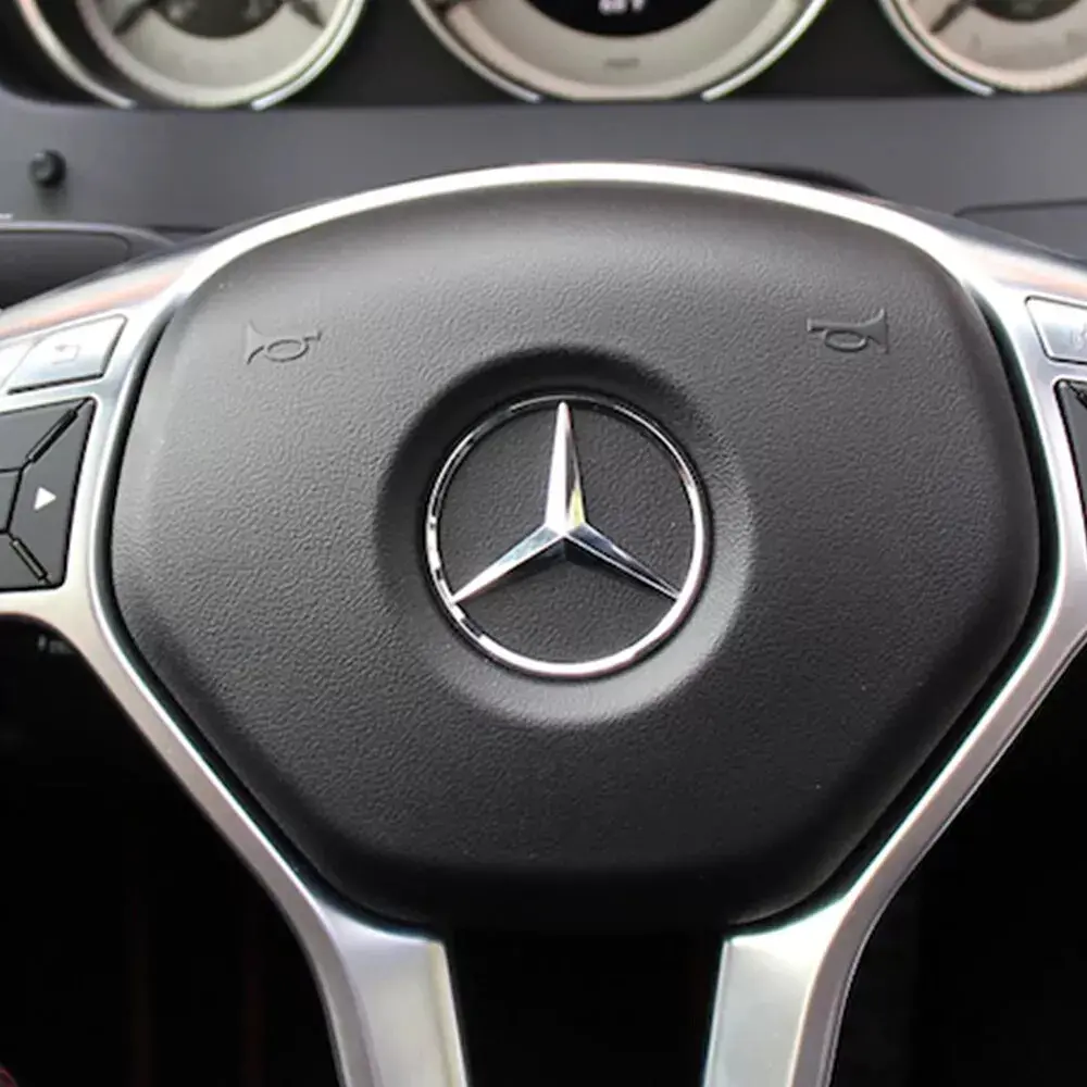 Емблема керма Mercedes-Benz хром 52 мм пластик (на тонких напрямних) - фото 3