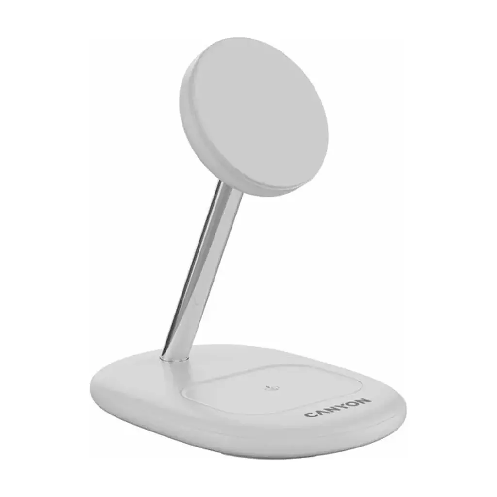 Зарядний пристрій Canyon wireless charger WCS-205 15W Qi2 2in1 w/o adapter White (CNS-WCS205WW/A) - фото 4