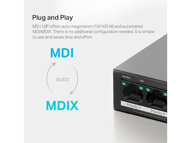 Комутатор Mercusys MS110P - фото 6