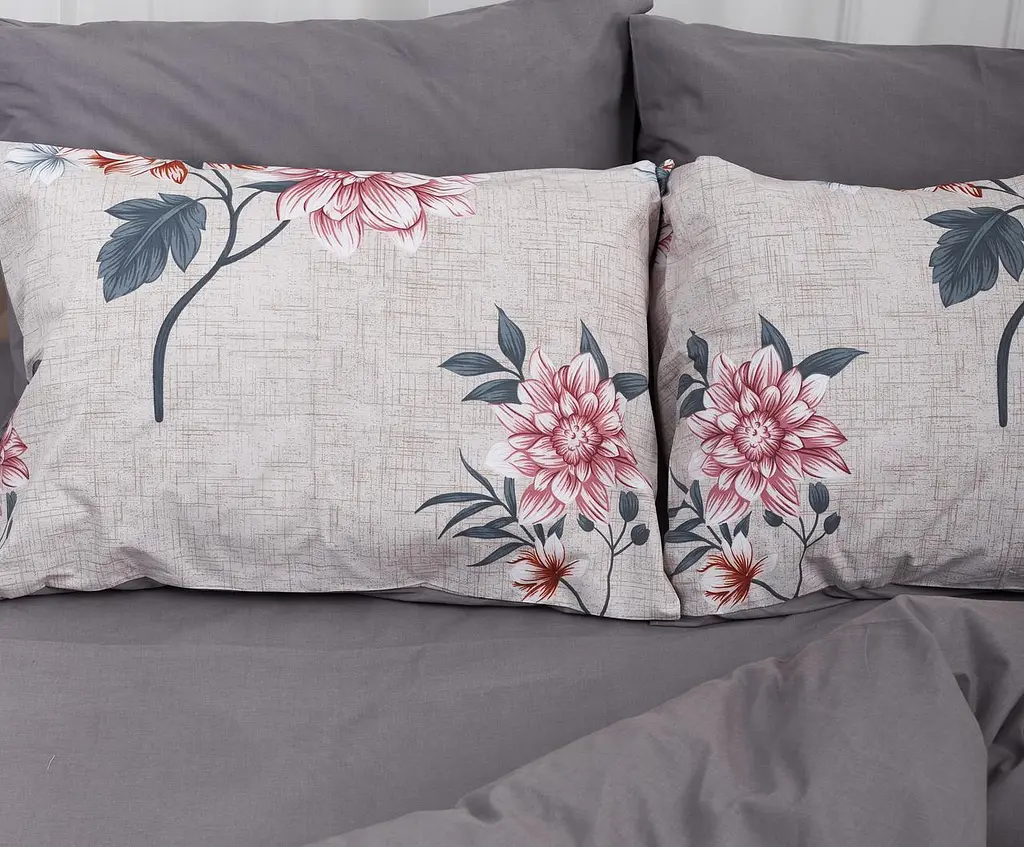 Набір наволочок Moon&Star Бязь Gold Люкс Flowers Gray 50х70 см 2 шт - фото 2