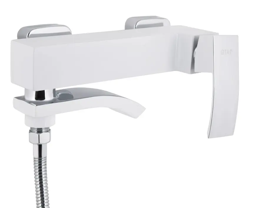 Змішувач для ванни Qtap Swan Cascada, Chrome/White (k35) з душовим гарнітуром QTSWA260CRW45569 - фото 4