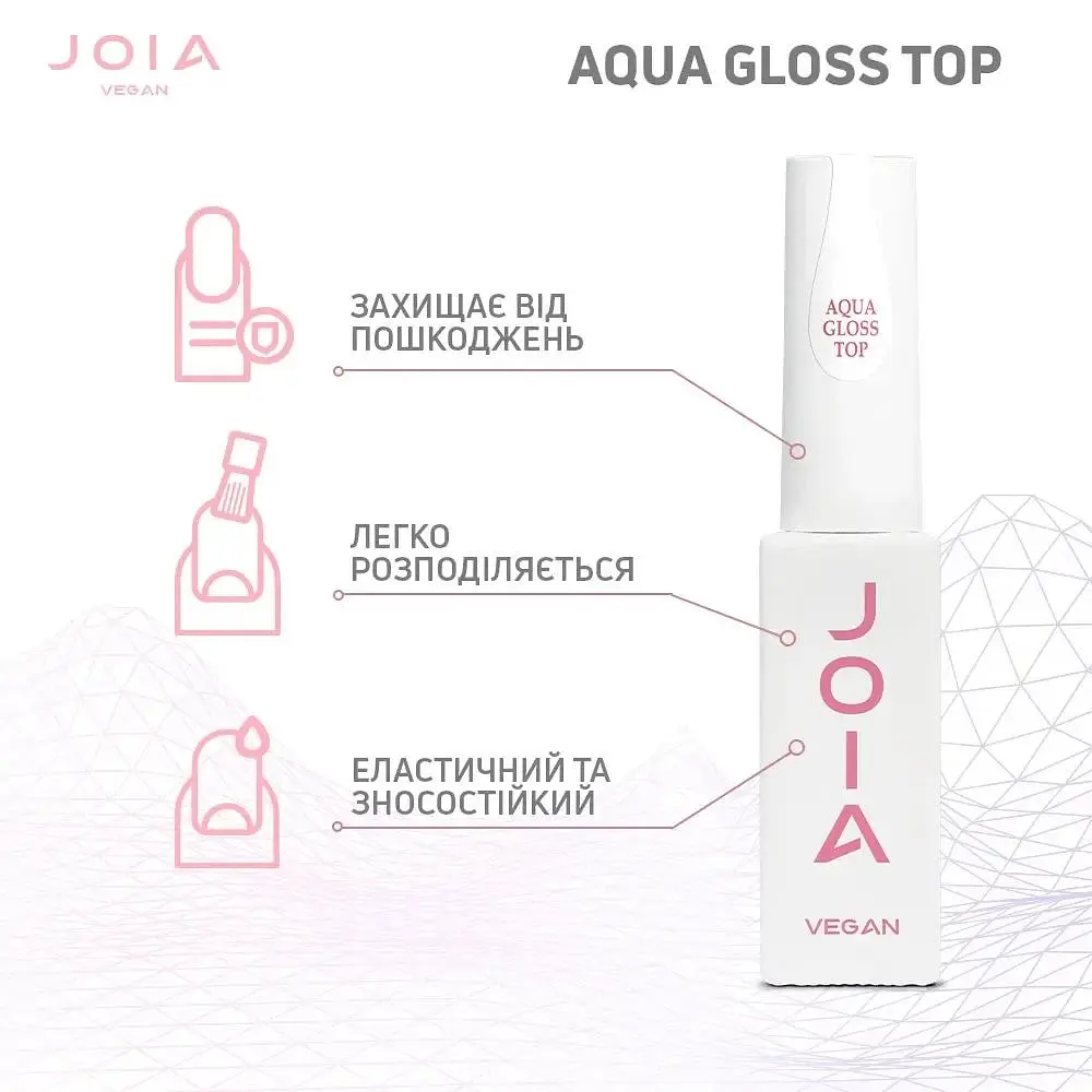 Топ глянцевий для гель-лаку Aqua Gloss Top No Wipe JOIA vegan 8 мл - фото 2