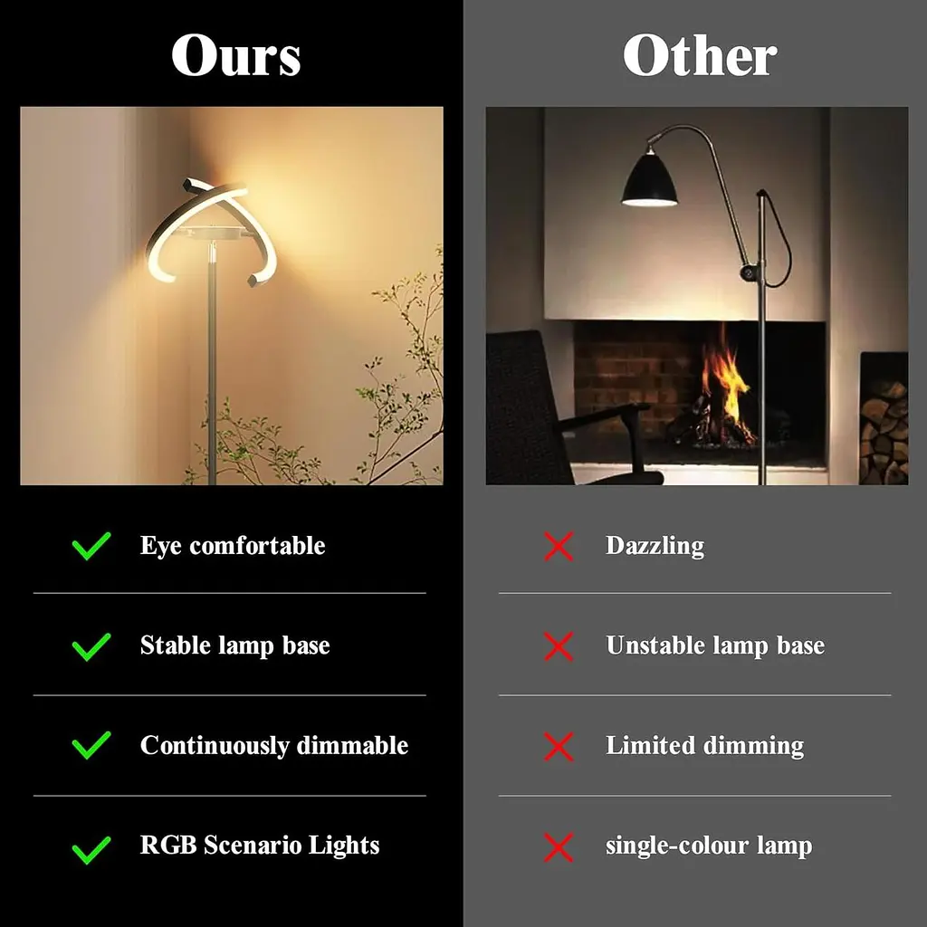 Светодиодный торшер OTREN с регулируемой яркостью, пультом дистанционного управления. - фото 7